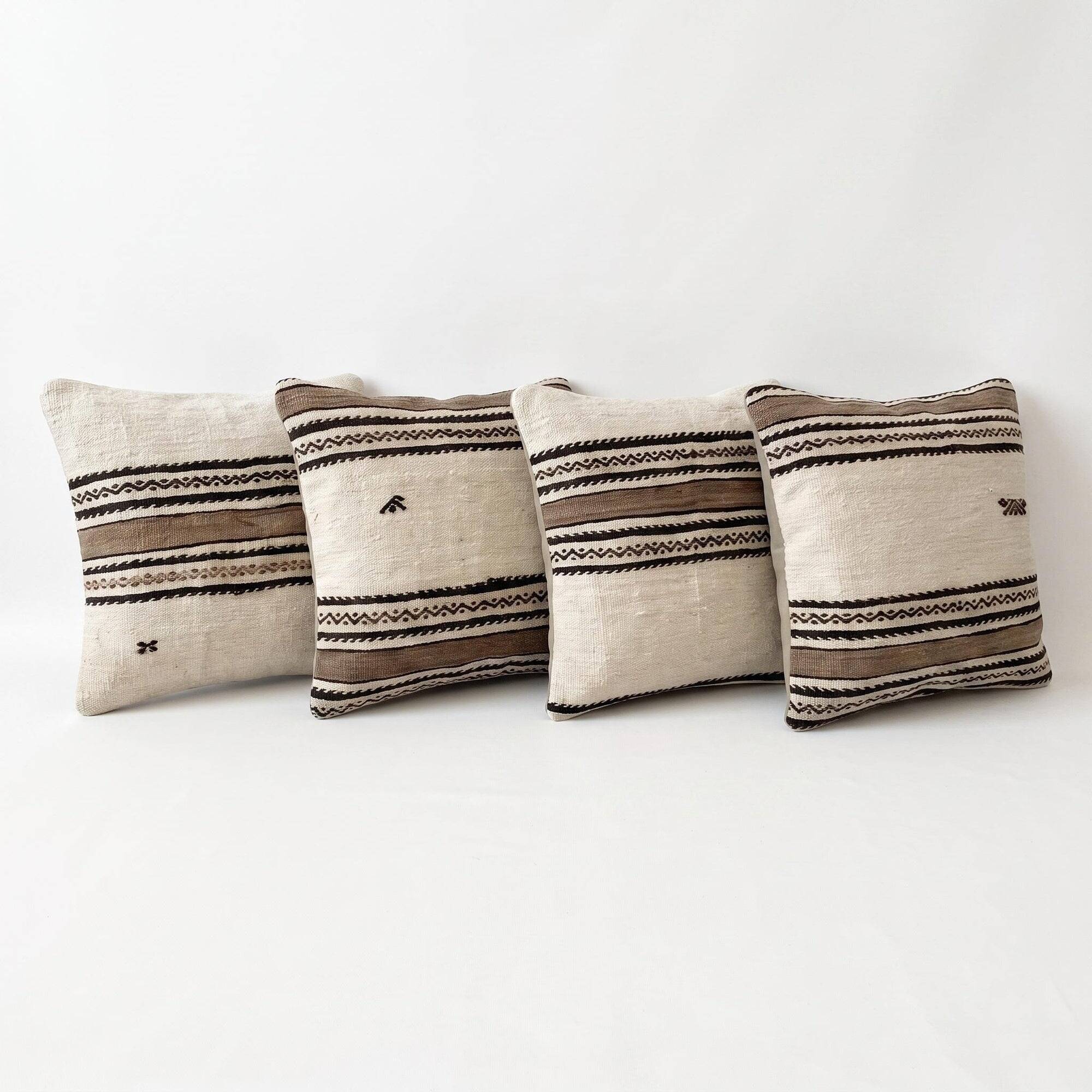 Set of 4 vintage kilim cushion covers 58x58 cm