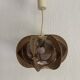 Vintage 1960 Scandinavian suspension light in wire and wood - 30 x 21 cm