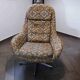 Set of 2 vintage high-back swivel armchairs with abstract upholstery