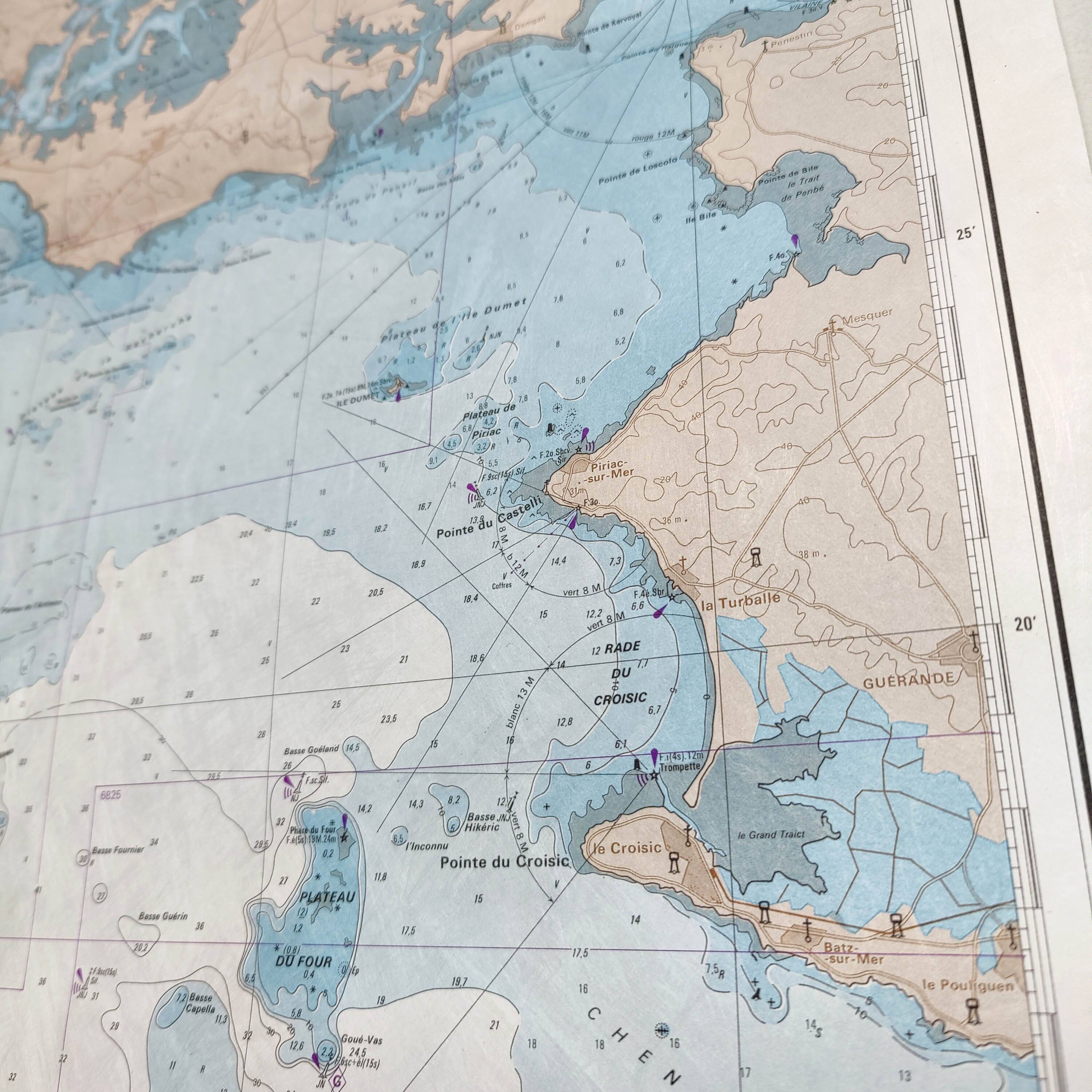 Map of Finistère and the Gulf of Morbihan, west coast of France, 1981