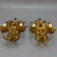Pair of Hollywood Regency Style Gilt Metal Wheat Sheaf Wall Sconces, 1970s