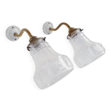 Antique swan neck and glass wall lights