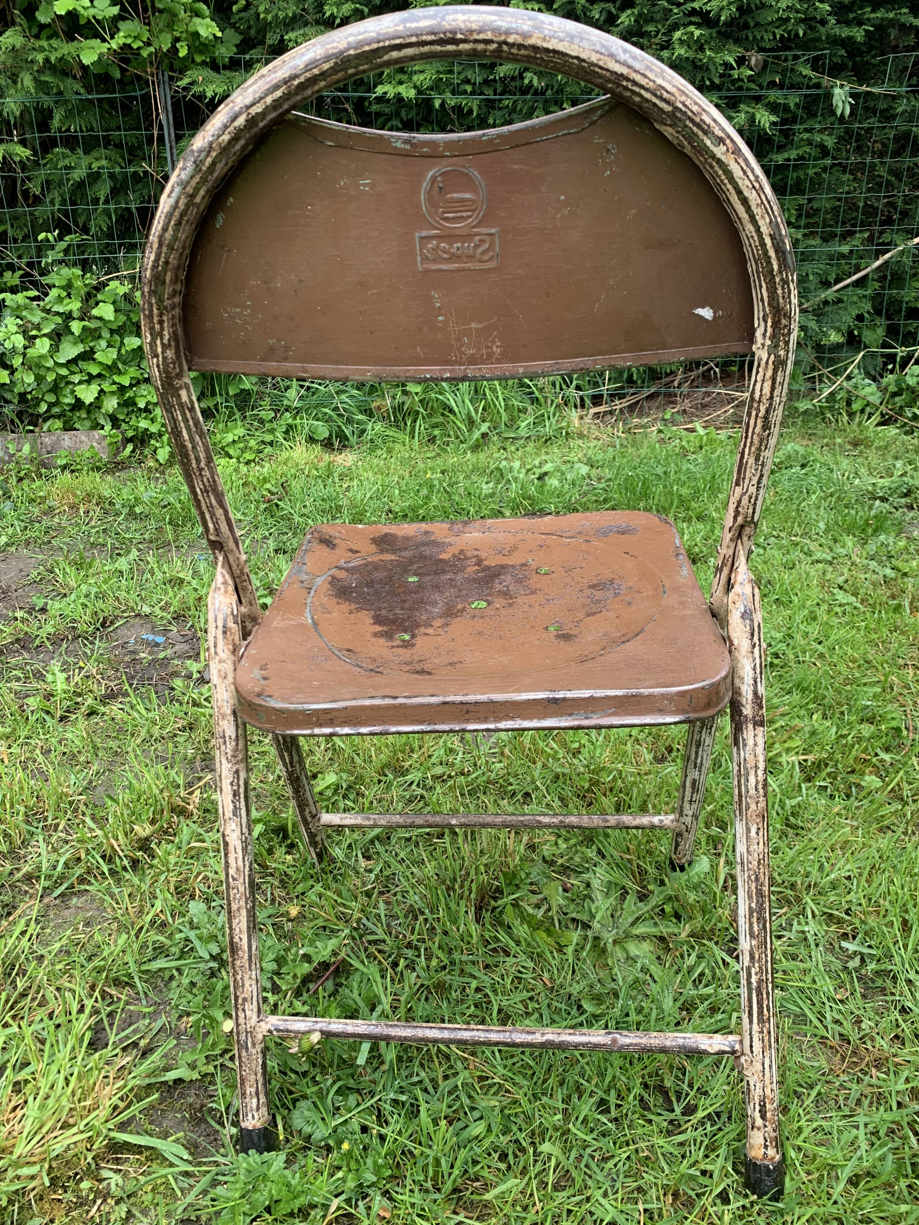 Folding metal chairs