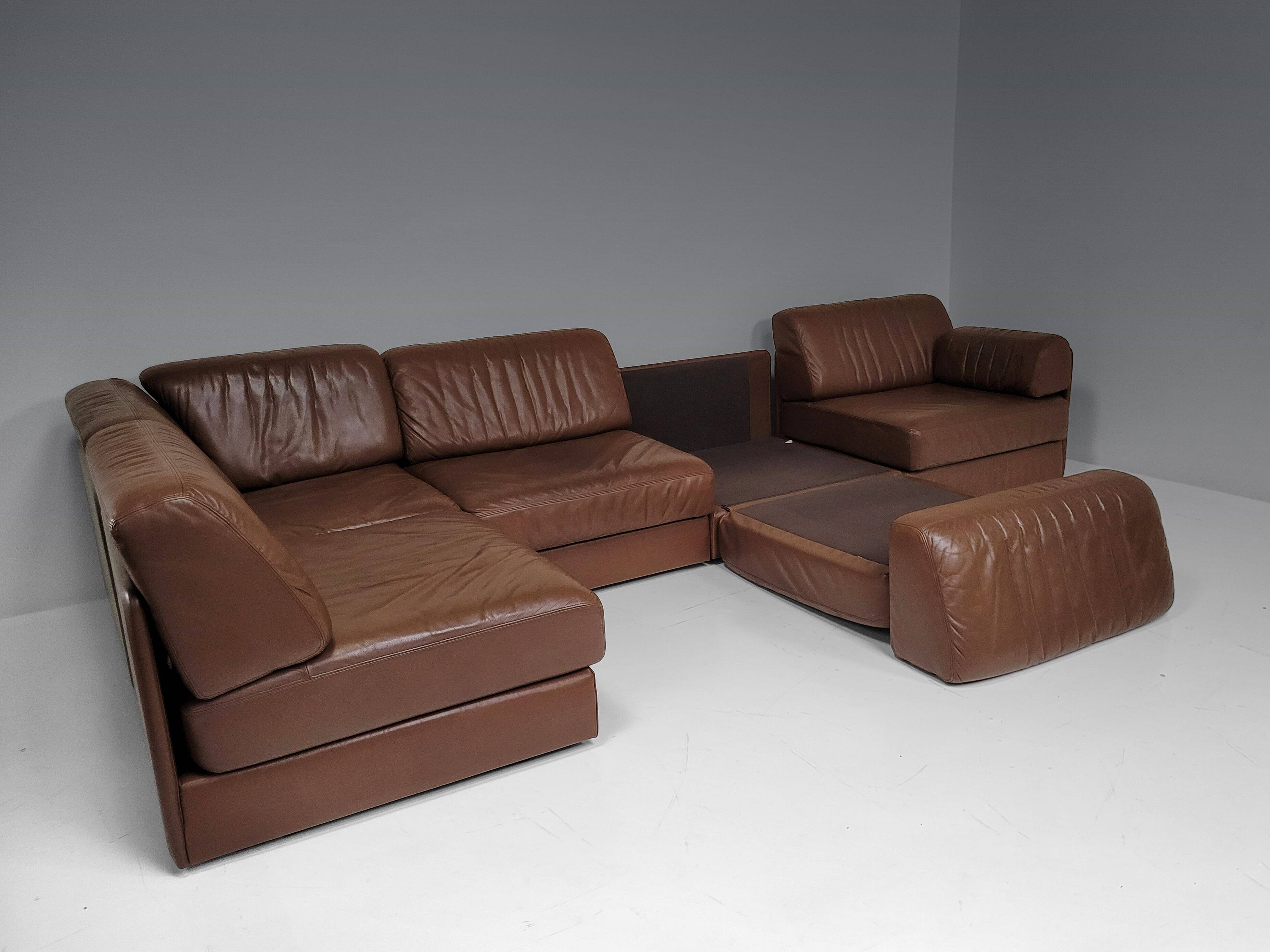 Canapé en cuir modulaire De Sede DS-76