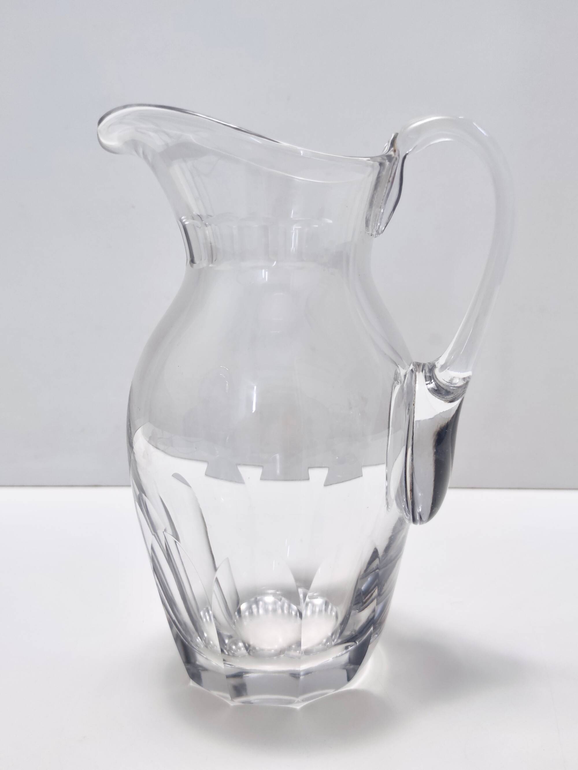 Vintage Transparent Crystal Pitcher Attr. to Baccarat
