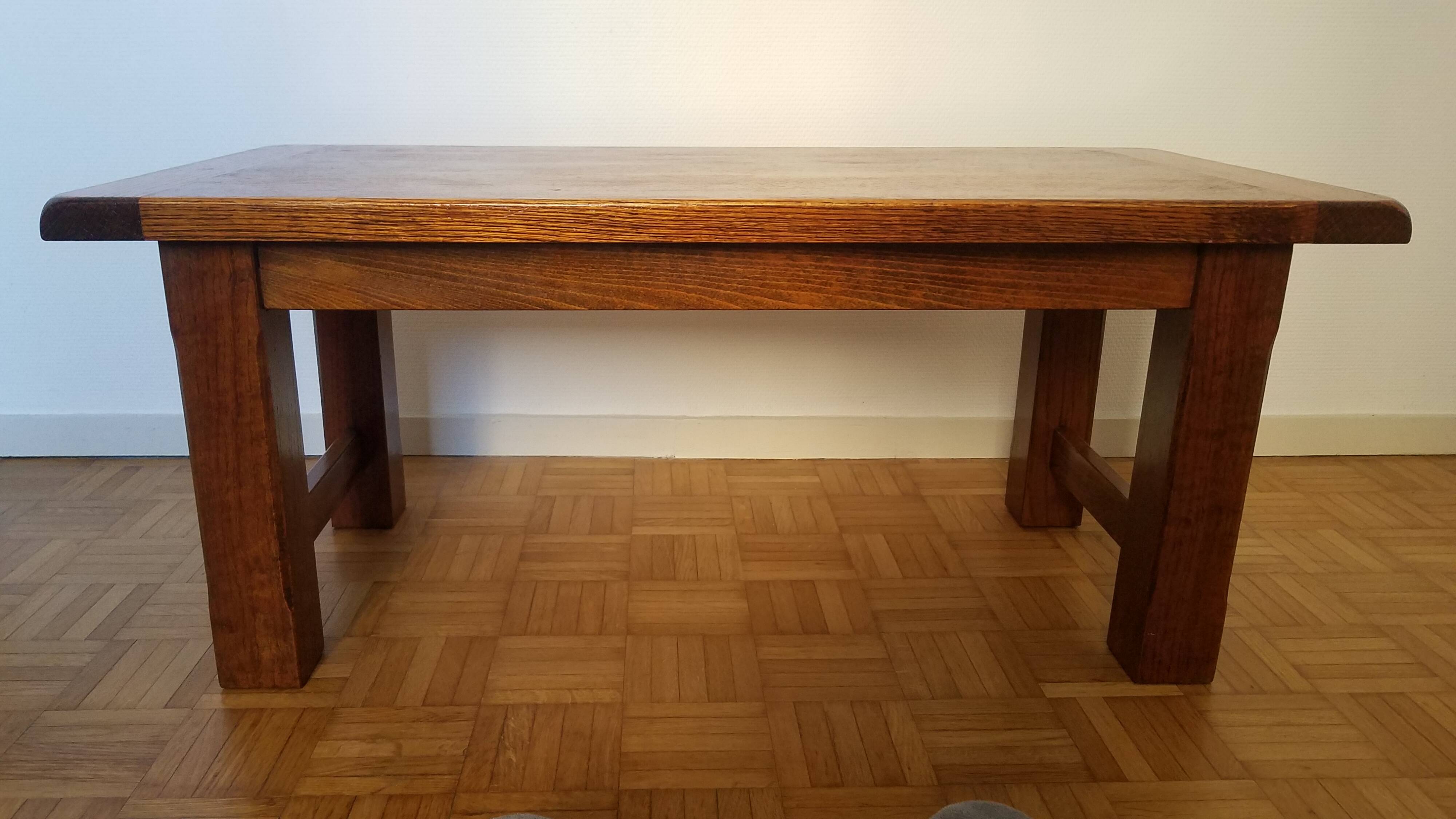 Solid blond oak coffee table