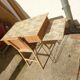 Bureau et chaise en osier et rotin 1960