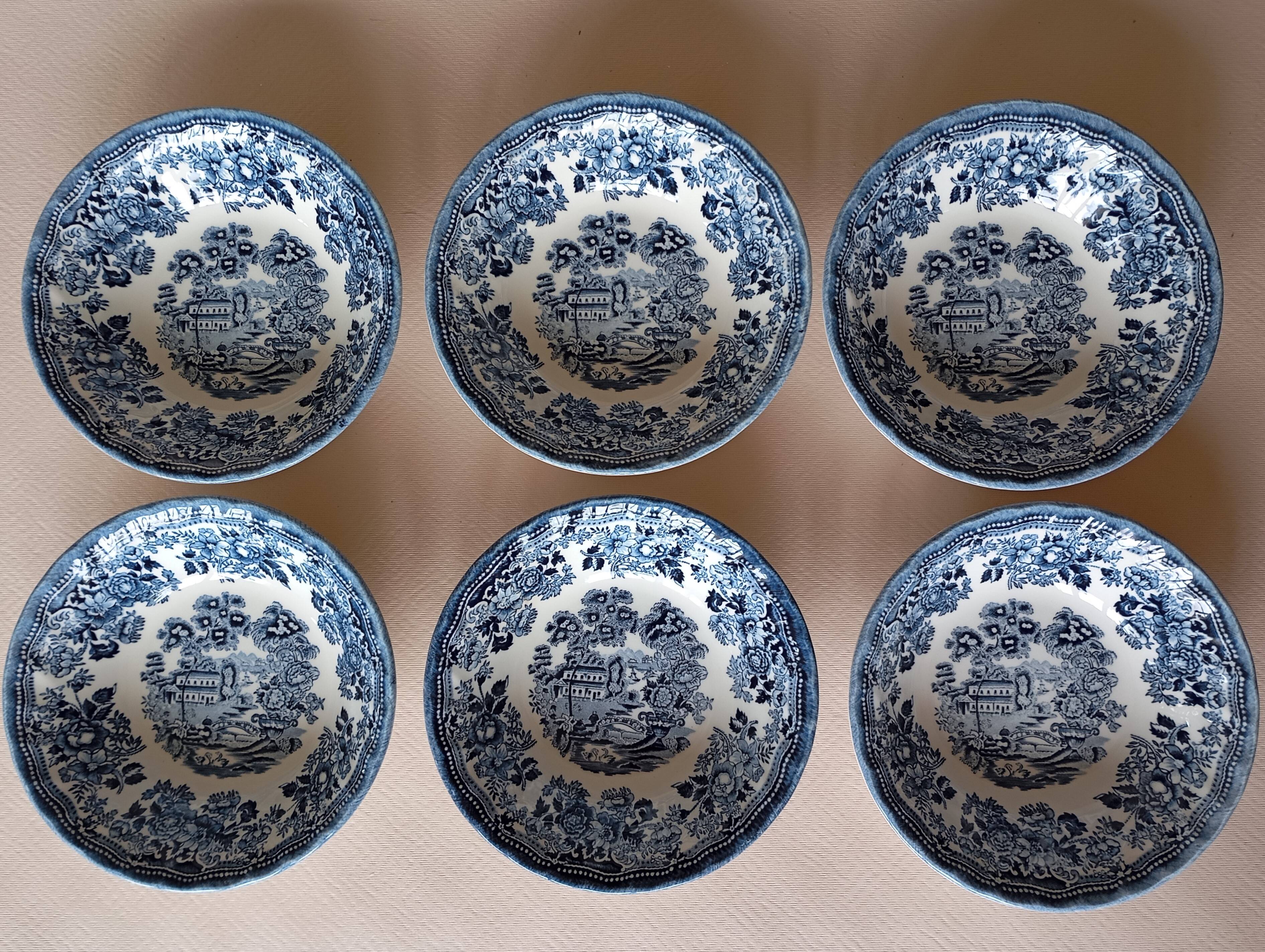 6 English Churchill bowls "The Georgian Collection"