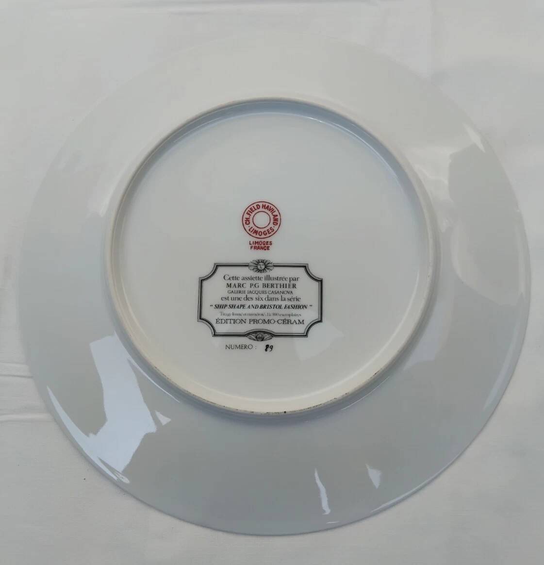 Limoges Haviland Porcelain - Illustrated Plate - Nautical No. 89