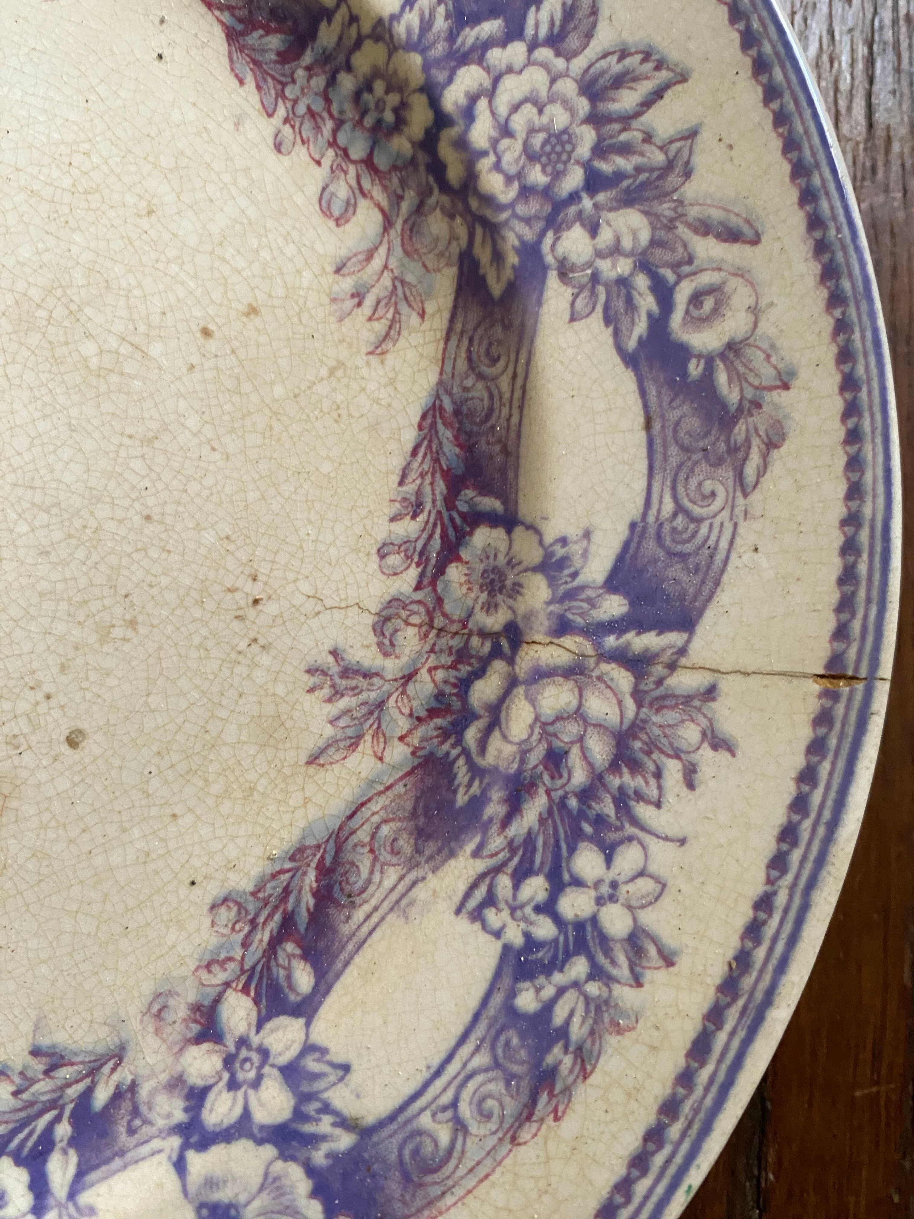 Two plates serve lavender-colored iron earth.
