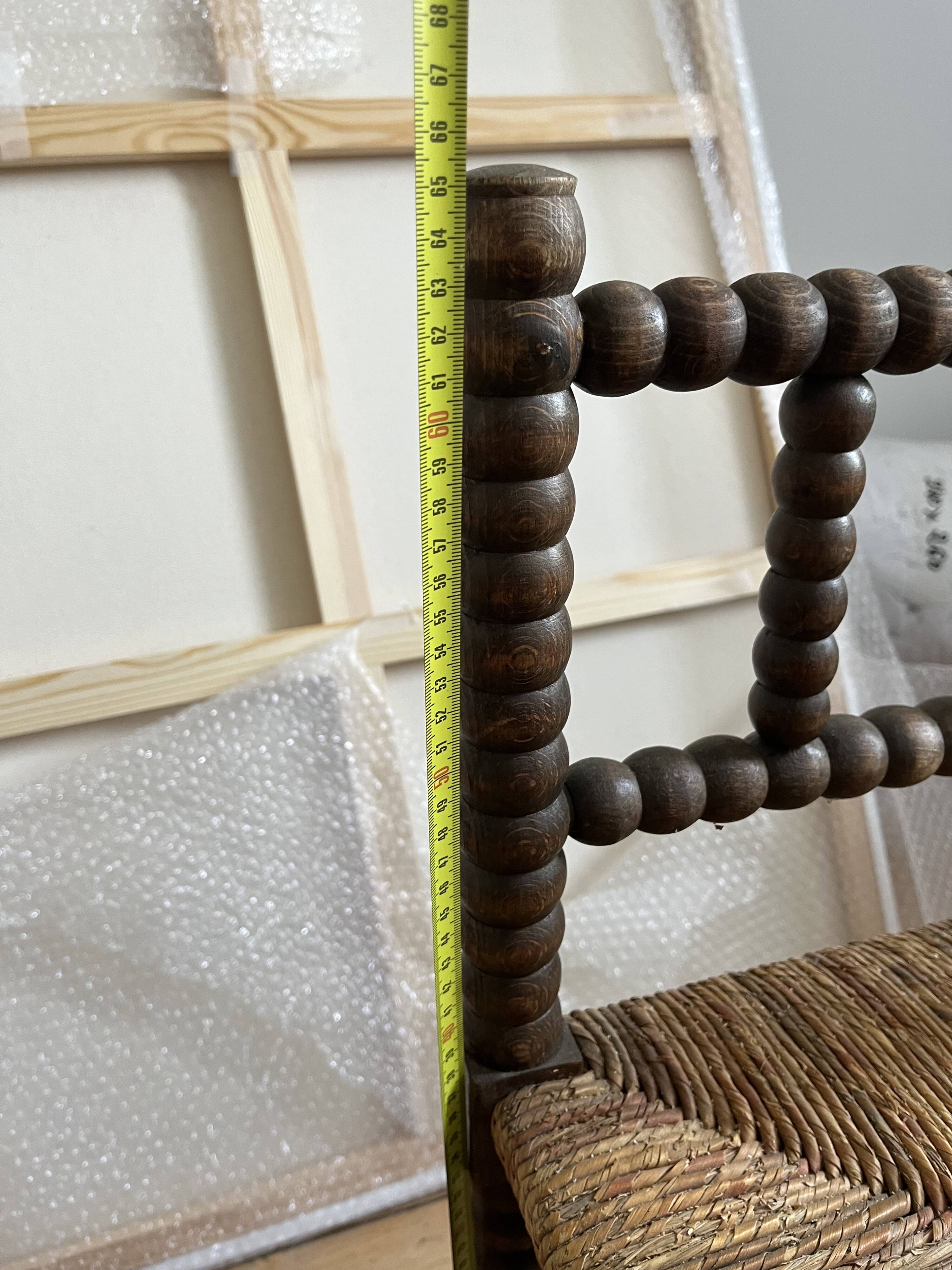 Turned wood corner chair