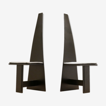 Set of 2 x chairs of corridor modernists Plywood lacquered, 1930 s
