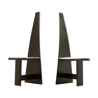 Set of 2 x chairs of corridor modernists Plywood lacquered, 1930 s