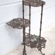 Old bronze harness 3 levels, bronze plant holder, butterfly patterns, planter, patio