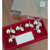 Ensemble  de 6 marque place pommes argentés