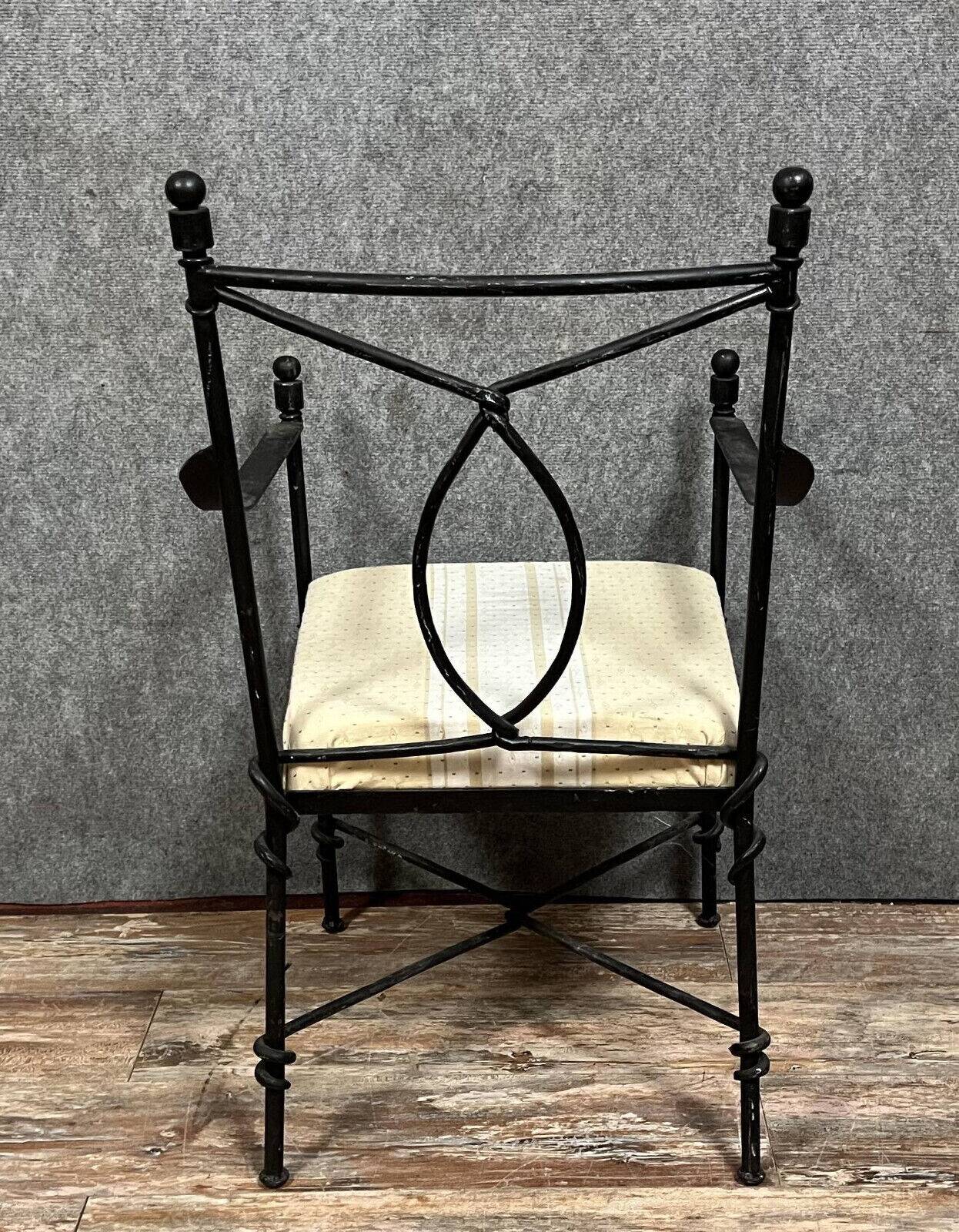 Pair of vintage iron garden armchairs circa 1980