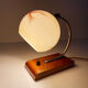 Table lamp art deco bauhaus, Vintage, 30s, Opaline Wood