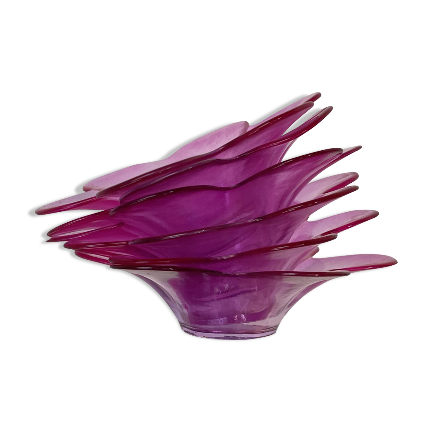 6 pop pink glass cups