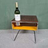 Vintage Design Wengé And Metal Side Table