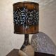 Large vintage Accolay lamp with flamed ceramic and metal shade.