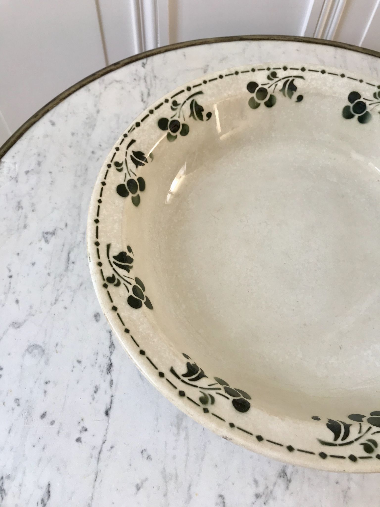 Hollow dish terre de fer badonviller model "cerisette" early twentieth century