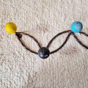 Vintage wall-mounted coat rack in wrought iron with coloured balls - Roger Feraud