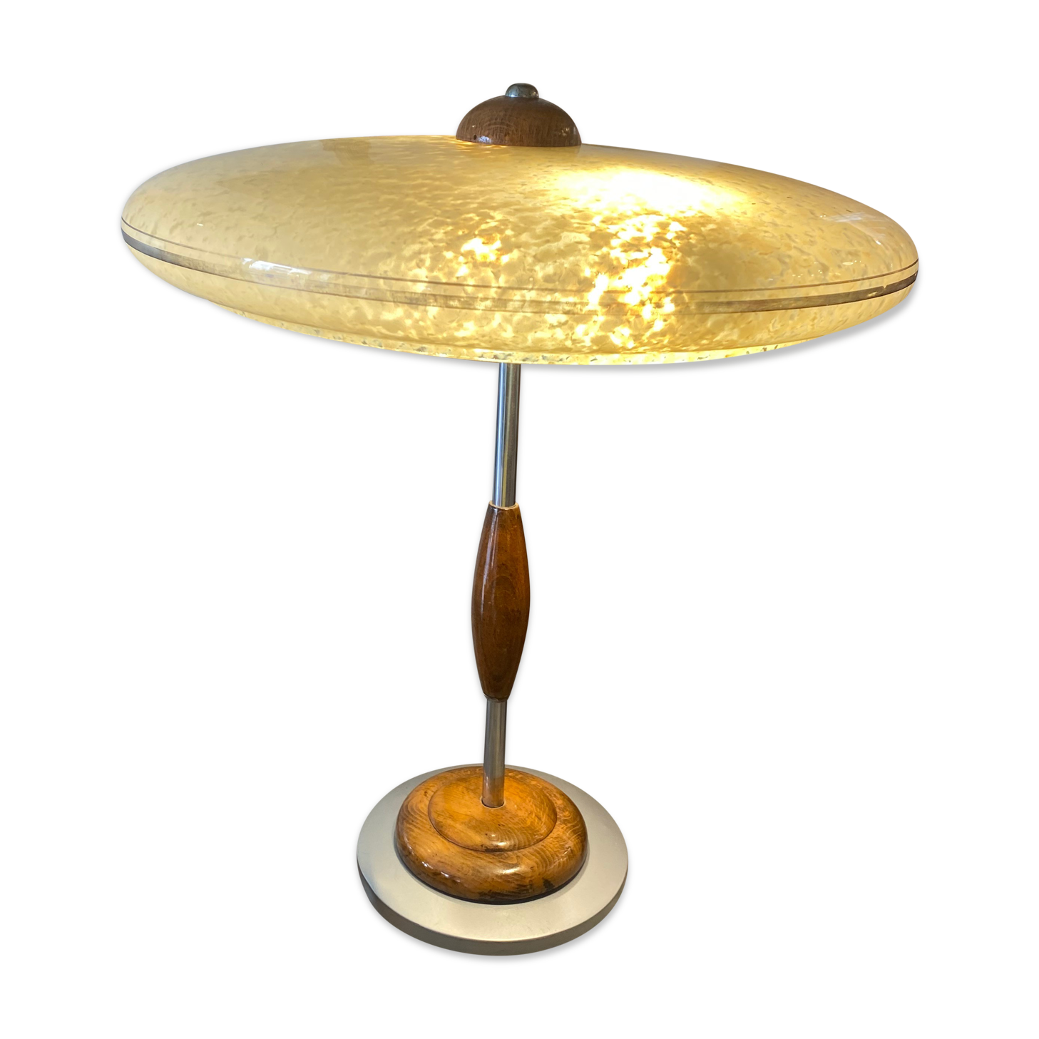 Glass and wood lamp 1930