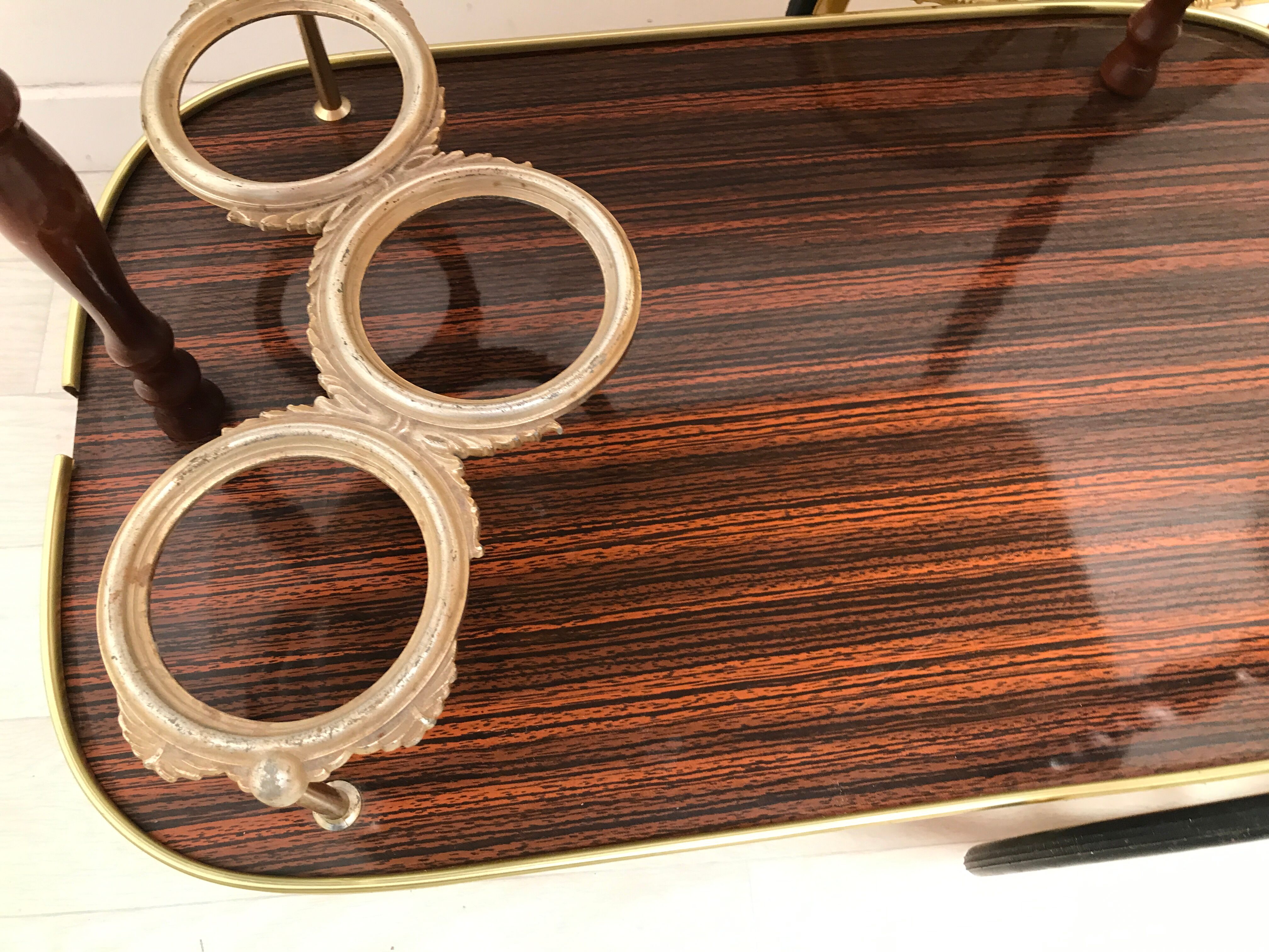 Bar trolley  in gold and formica 1960-1970