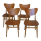Set of 4 teak butterfly dining chairs, 1960s