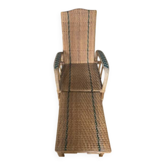 Early 20th century wicker chaise longue