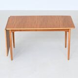 Hans Wegner drop-leaf dining table in beach and teak Denmark 1950