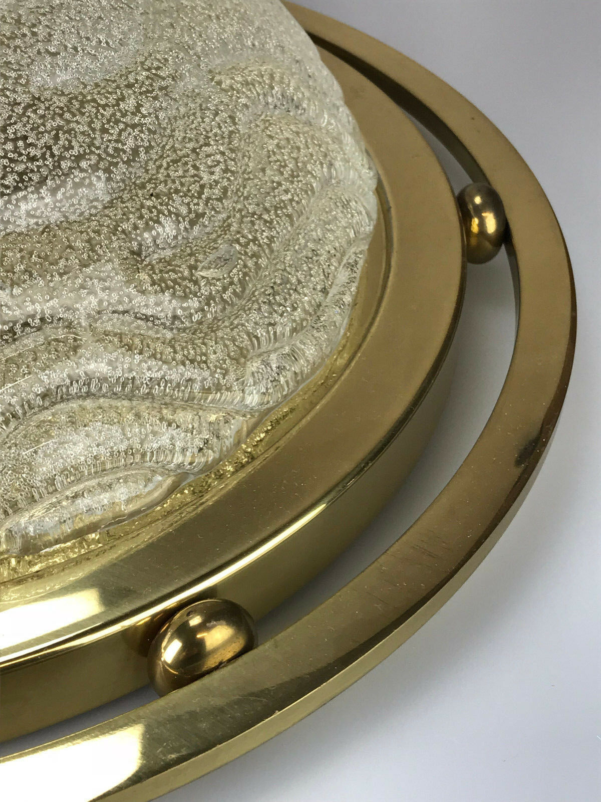 60s 70s Lamp Luminaire Plafoniere Flush Mount Ice Glass Space Age Design