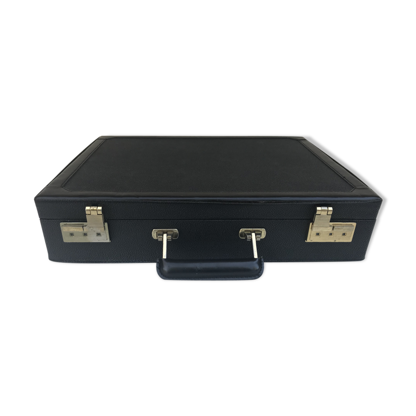 Old travel Gerard Henon leather black briefcase