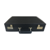 Old travel Gerard Henon leather black briefcase