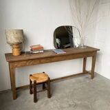 Solid oak work table console 220cm