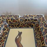 Porcelain leopard ashtray 70s 80s