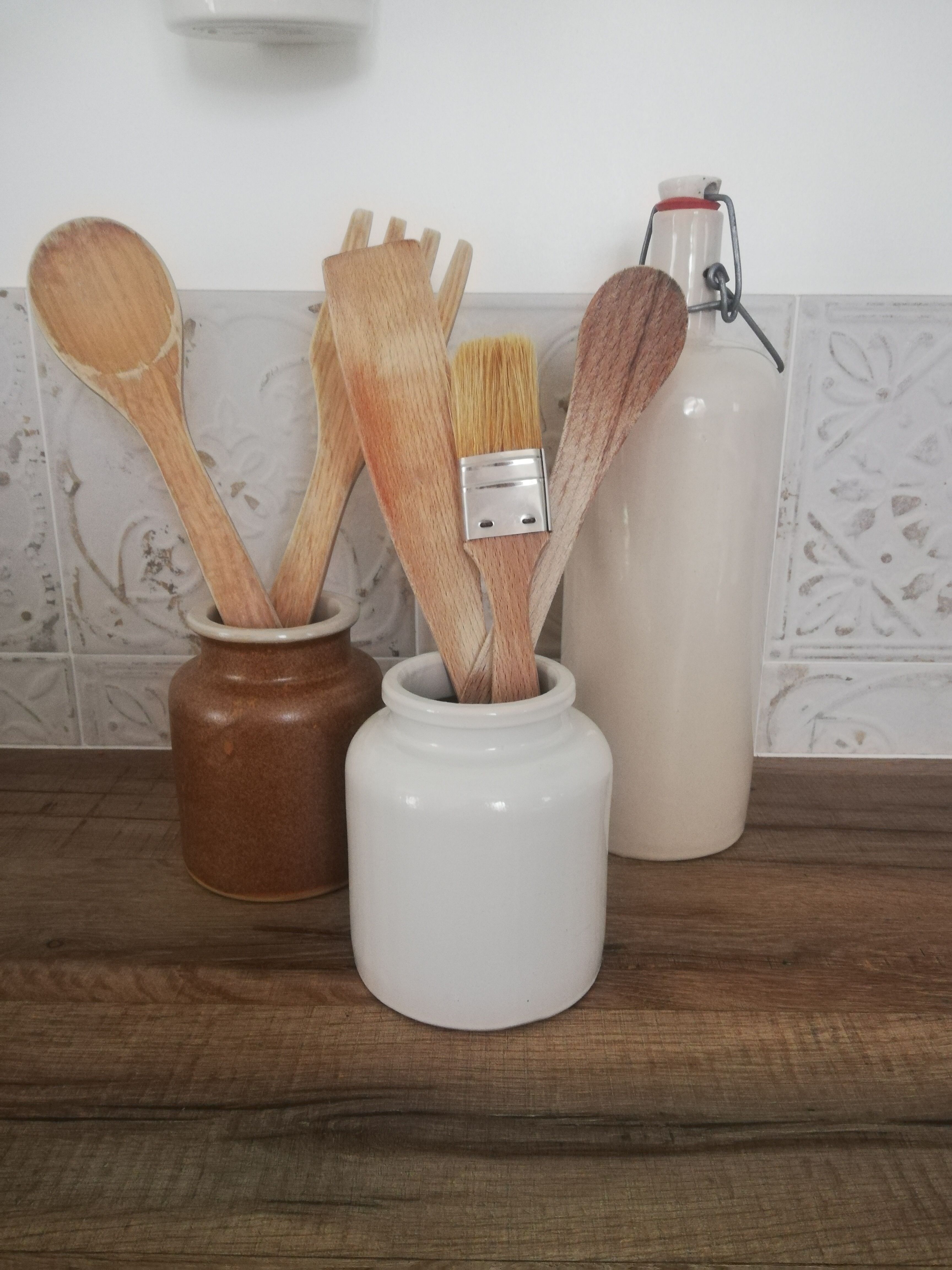 Vintage stoneware pot, vintage mustard pot