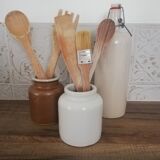 Vintage stoneware pot, vintage mustard pot