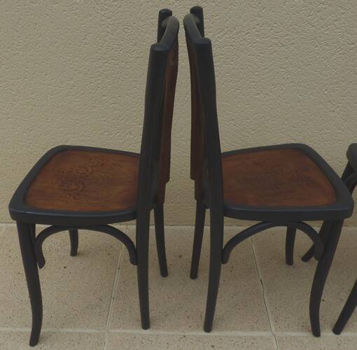 4 old Luterma bistro chairs with patterned seats – Completely refurbished