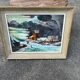 Tableau huile paysage hiver neige village signe H. Paris - Cadre