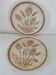 Pair of vintage plates with rusty brown thistle decoration – 1950s