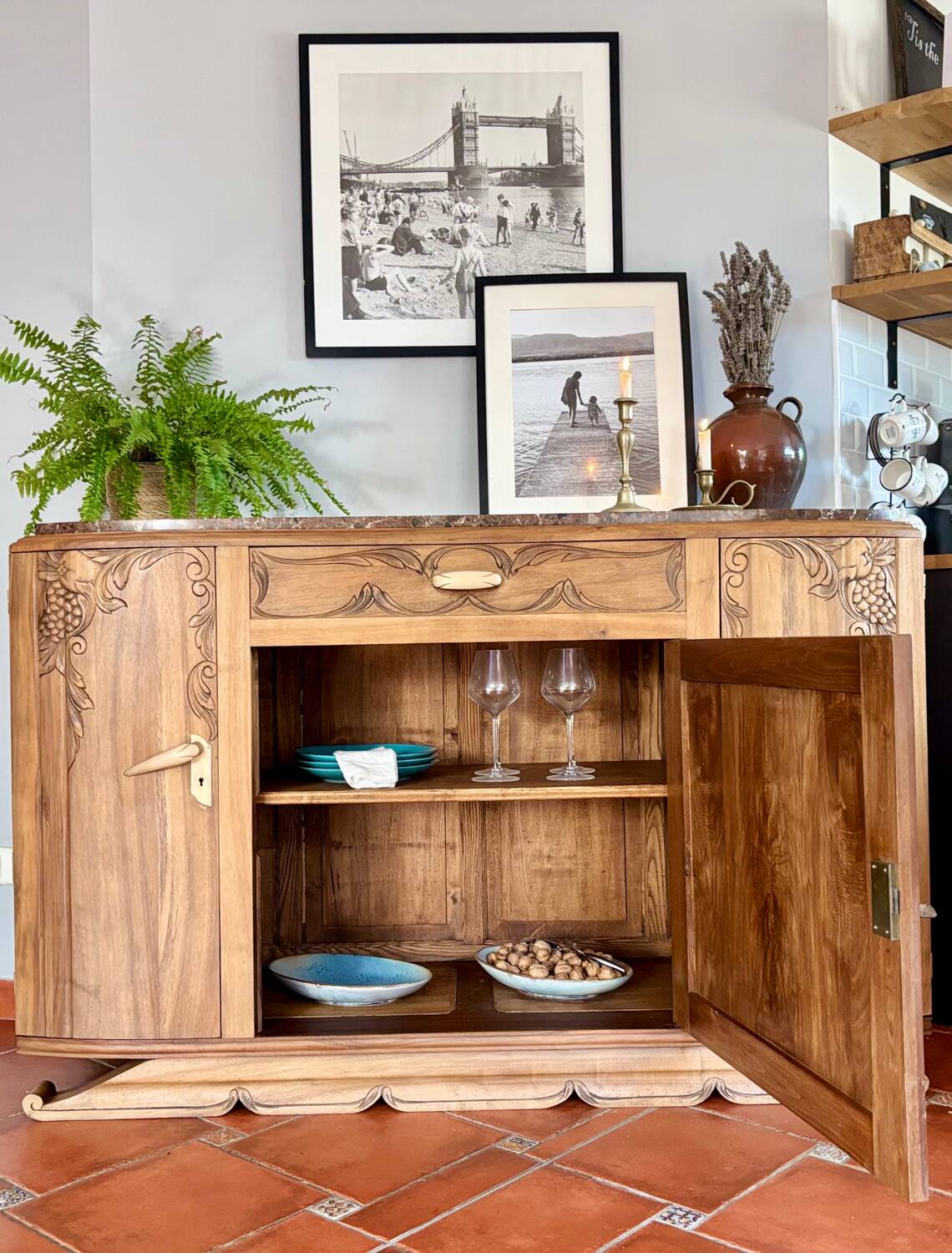 Buffet art déco en chêne massif