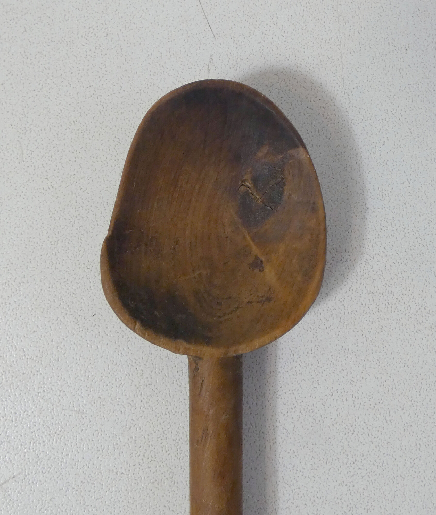 3 old small wooden spoons carved folk art