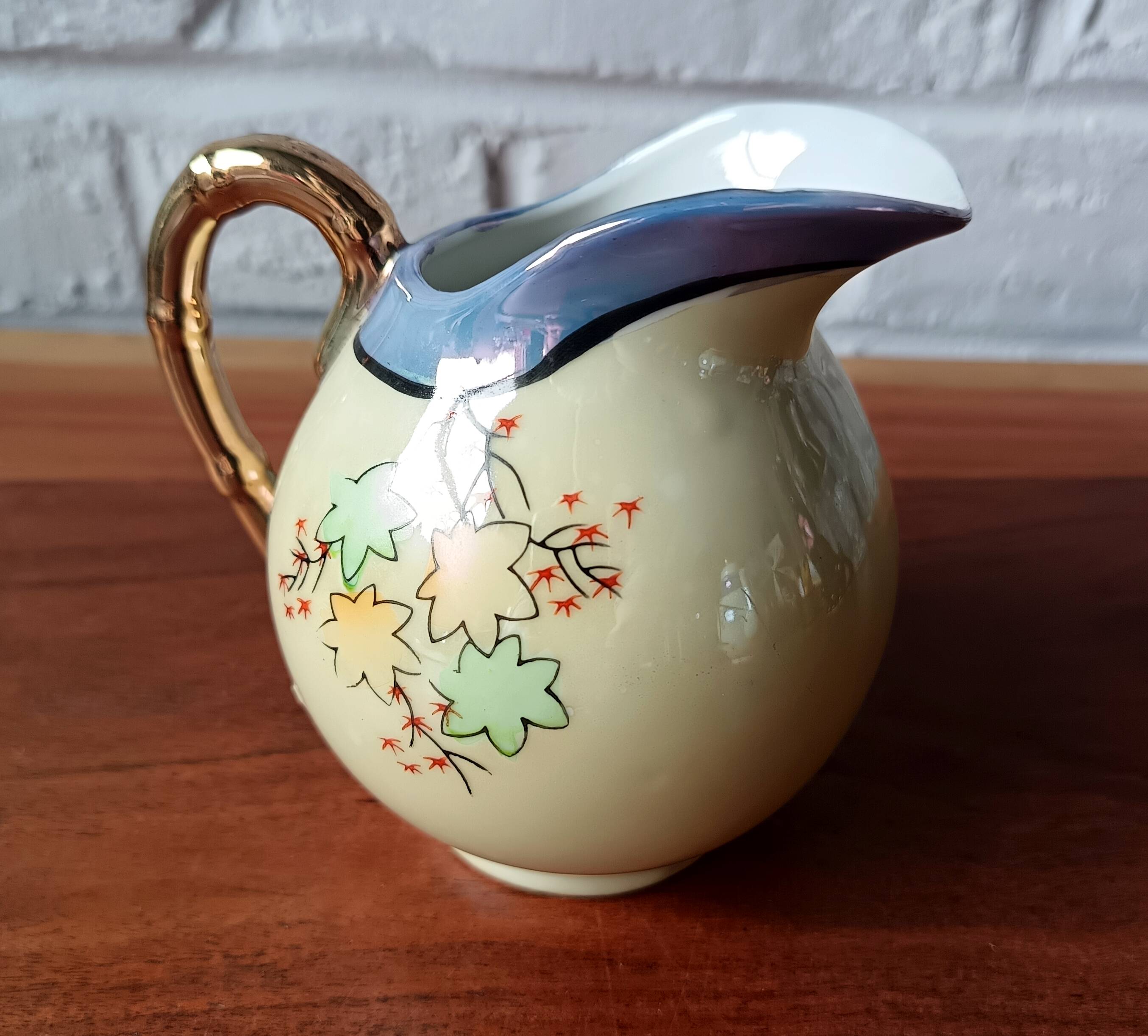 Service à thé en porcelaine fine japonaise vintage motif paysage