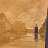 Vintage Surreal oil Painting by Gunar Thoren 1997