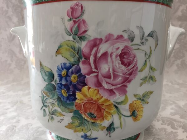 Ancien cache-pot vase véritable porcelaine france paris art décoratif design