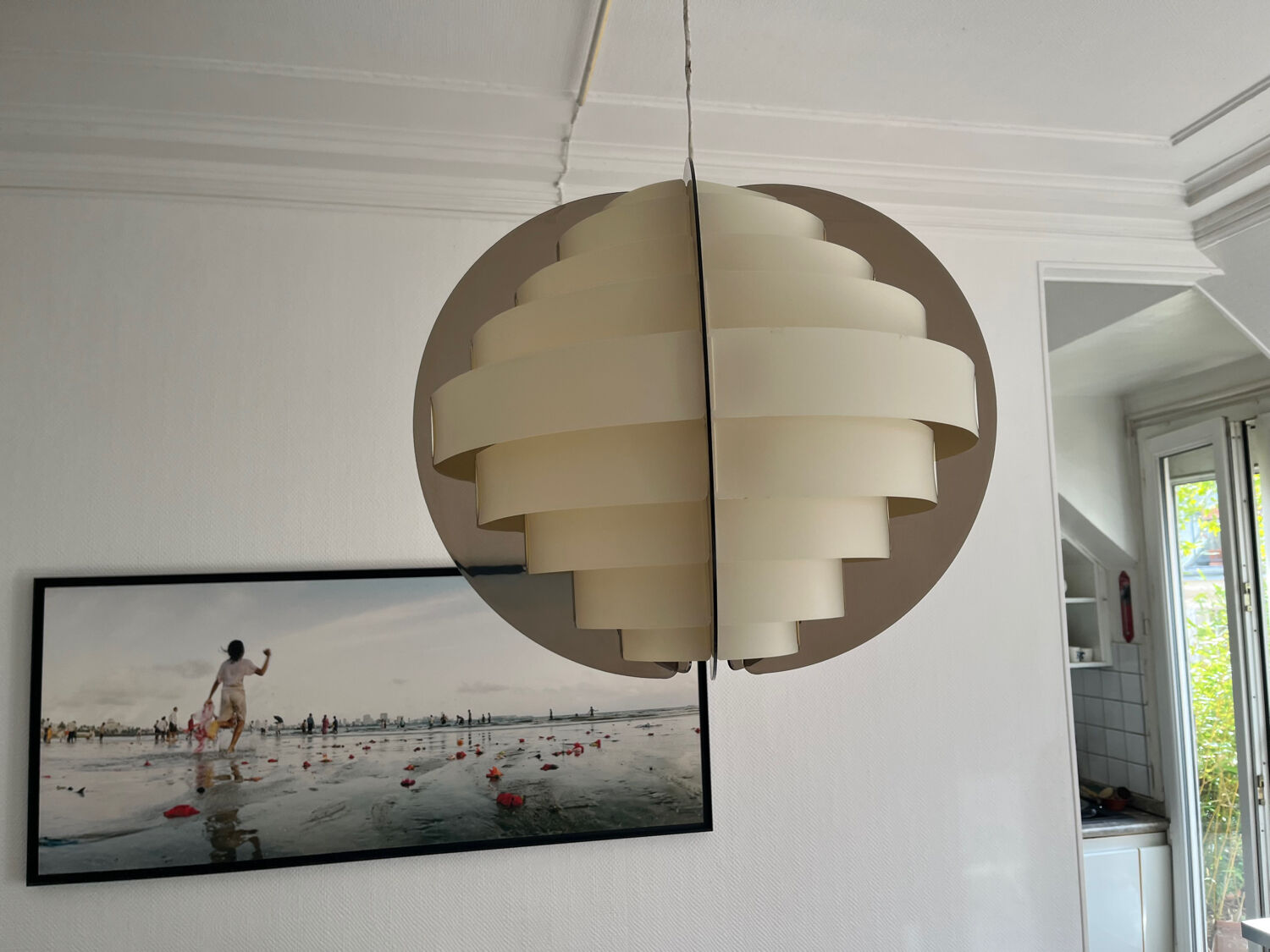 Large vintage Danish designer pendant light