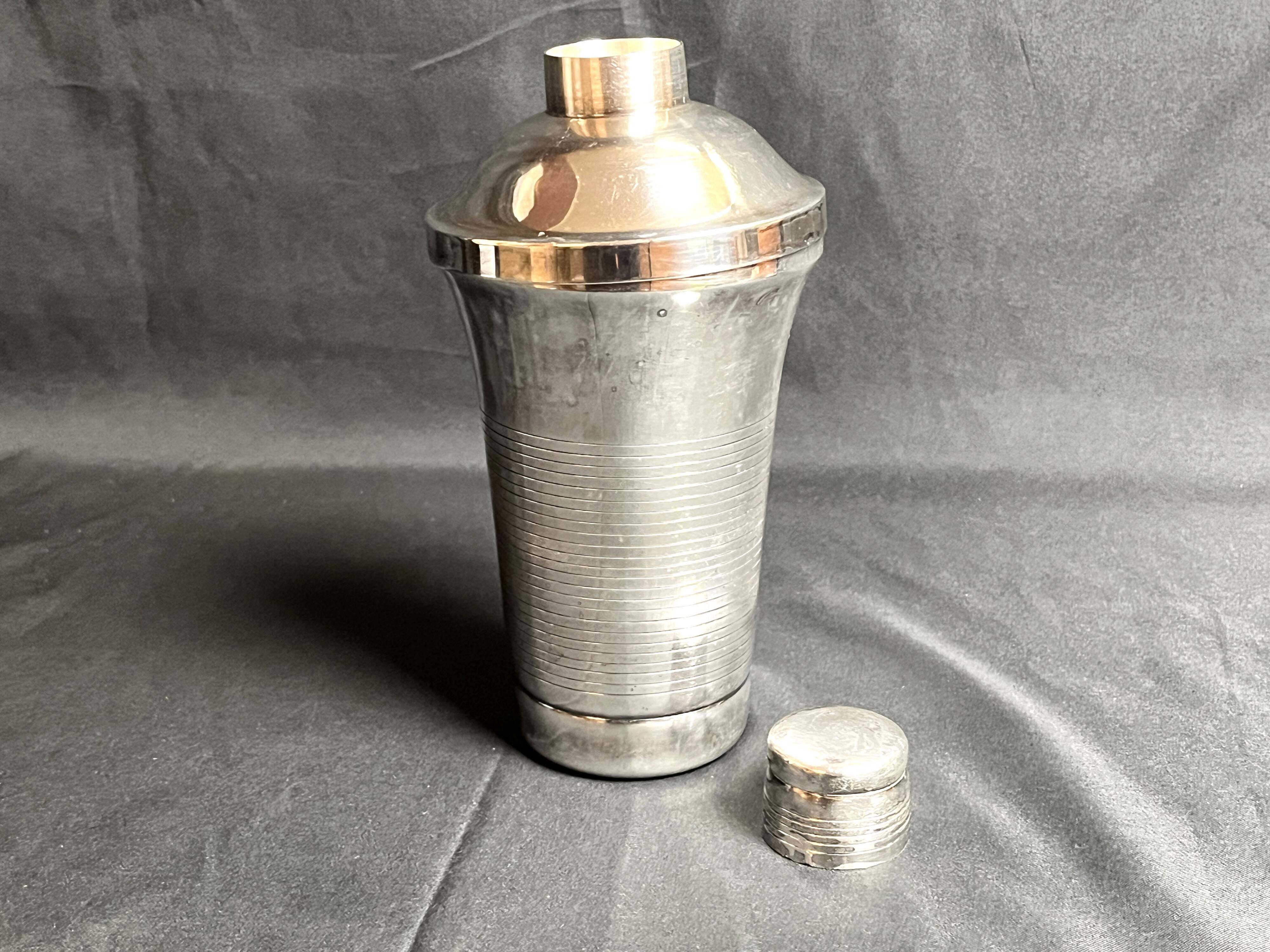Shaker à Cocktail Français En Métal Argenté 0,5L - Vintage