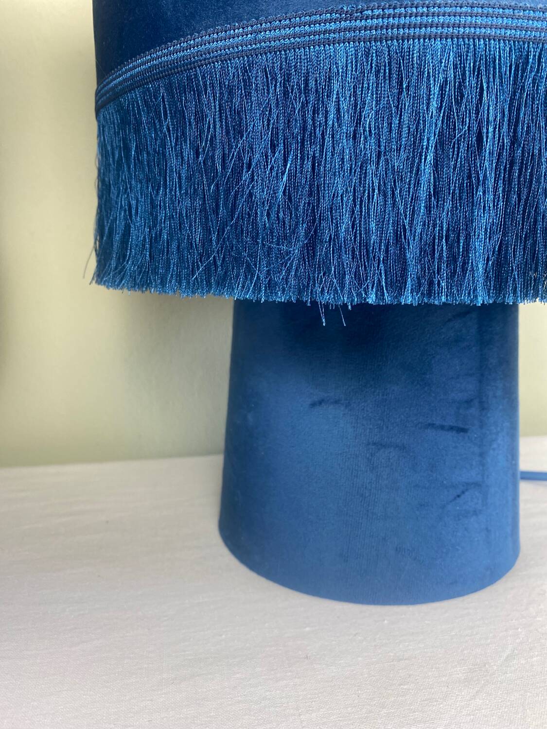 Blue velvet lamps