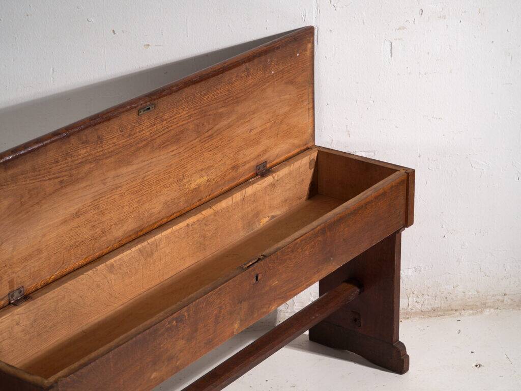 Antique organ bench with drawer in oak – Central Europe, circa 1920